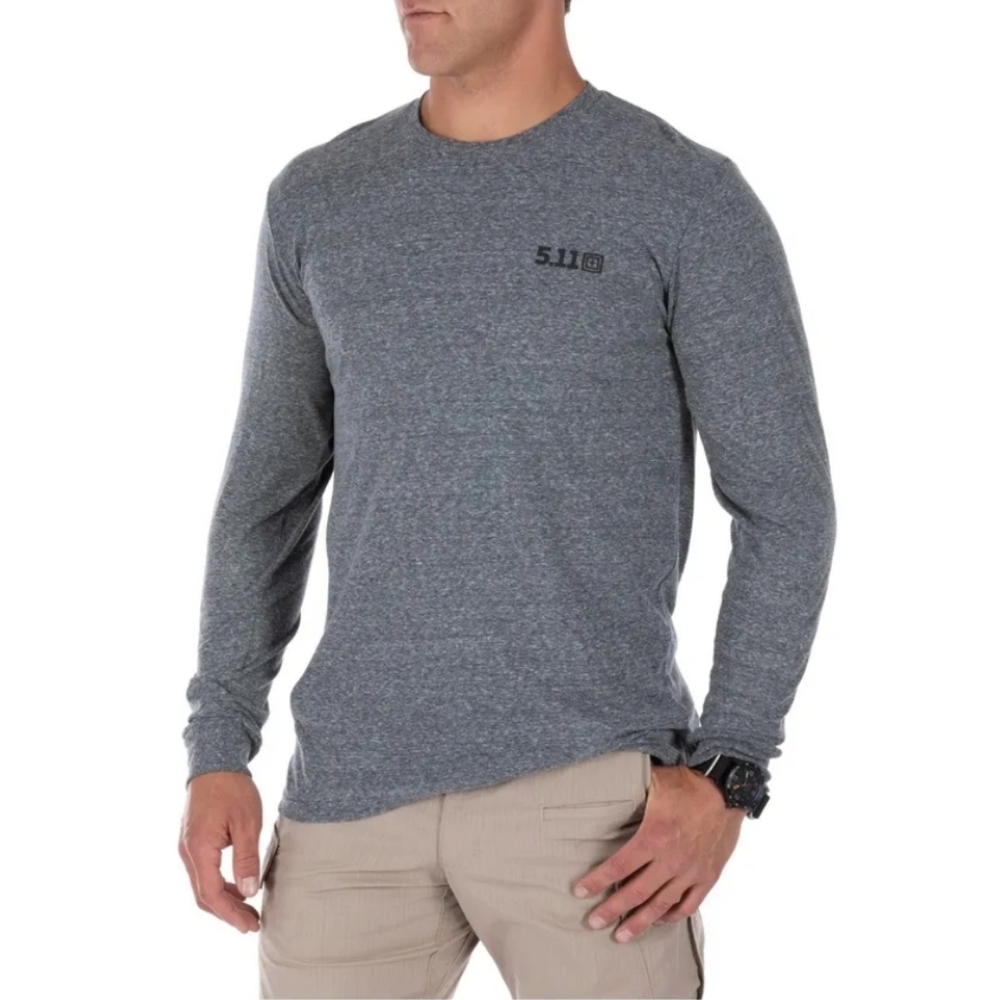 5.11 Tactical Triblend Legacy Long Sleeve Tee Shirt Grey Grey Mens XL